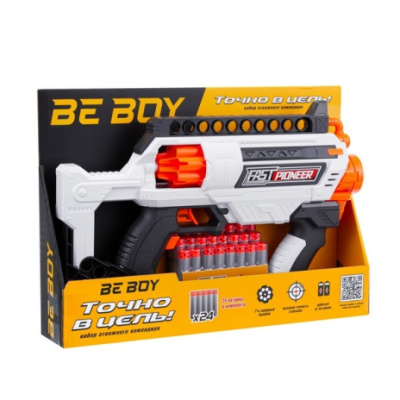 Автомат "BeBoy", 7-и зарядный барабан, 24 софт-патрона в комплекте, в/к 36,5*7*26 см