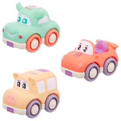 Машинка "Elefantino", инерц.  pull-back, мягкий корпус, размер машинки 9,8*6,3*6,8