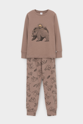 Пижама Crockid коричневый медведи