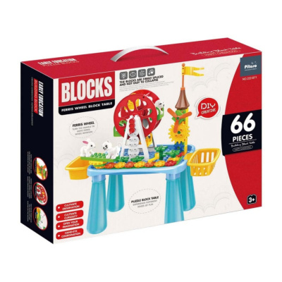Стол для игры с конструктором, в компл. с конструктором 66эл.50х22,5х53 см PITUSO   