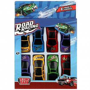 Машина металл ROAD RACING набор СУПЕРКАР 7,5 см, 8 шт,в ассорт, кор. Технопарк 