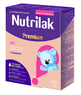 Смесь NUTRILAK Пре для недоношенных детей 350 г*