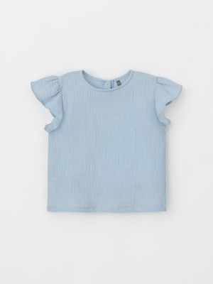 Футболка для девочки Crockid нежно-голубой
