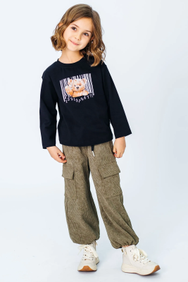 Лонгслив для девочки Deloras черный