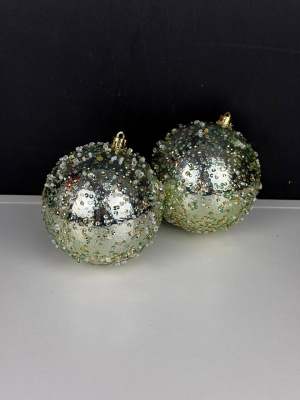 Шар новогодний зеленый 10 см