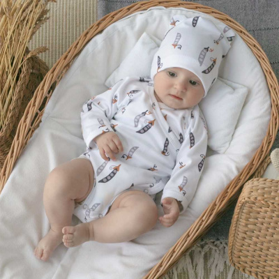 Боди с длинным рукавом KiDi Крошки Горошки белый