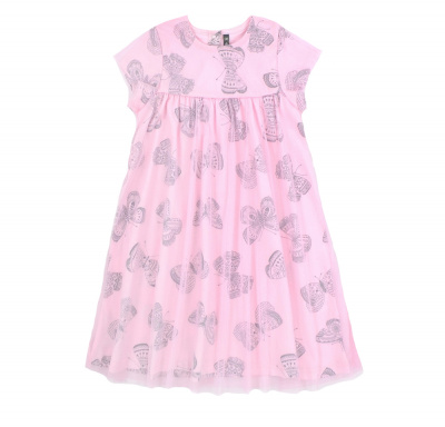 Платье для девочки Crockid нежно-розовый бабочки