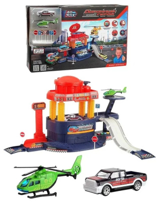 Автомойка BeBoy с водой, машинка от воды меняют цвет, машинки метал., вертолет и дорож. знак