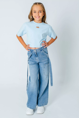Джинсы для девочки COLABEAR джинсовый