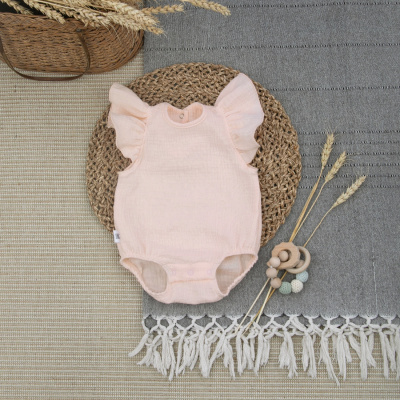 Боди с крылышками Муслин KiDi розовый персик