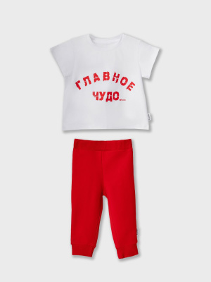 Футболка + брюки Bodo белый/красный