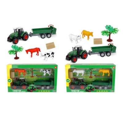 Набор "Ферма" трактор с прицепом, животные, аксессуары, 2 вида в ассортименте, в/к 32,5*7*17,5 см