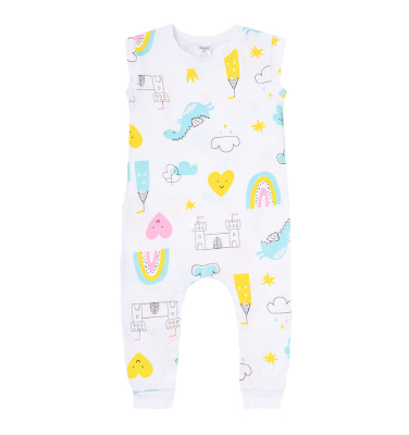 Полукомбинезон Crockid замок принцессы на белом