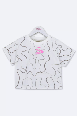 Футболка с коротким рукавом для девочки Deloras молочный