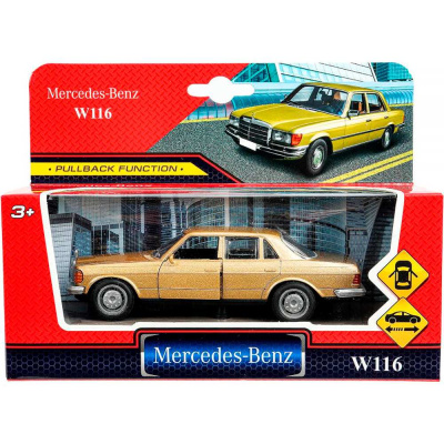 Модель металл MERCEDES-BENZ w116 12,5см инерция, двери Технопарк в кор.2*120шт