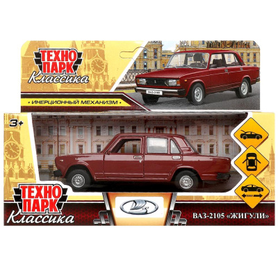 Машина металл LADA ваз-2105 1997 12 cm, двери, багаж, инерц., кор. технопарк Технопарк 