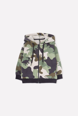 Толстовка Crockid светлый беж камуфляж с динозаврами к332