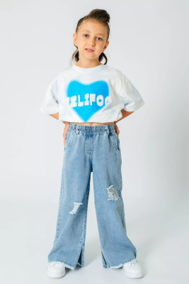 Джинсы для девочки COLABEAR джинсовый