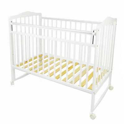 Кровать детская Marsel колесо-качалка.опуск.планк/накладка ПВХ Белый PITUSO 