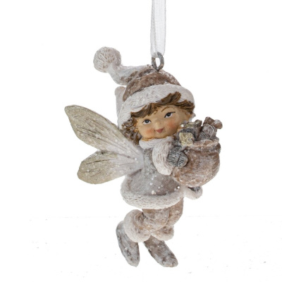 Фигурка декоративная подвесная Ангелок L5 W4 H6,5 см, 3в.