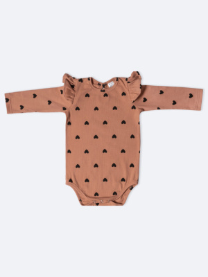 Боди с сердечками MIMILASHIK коричневый