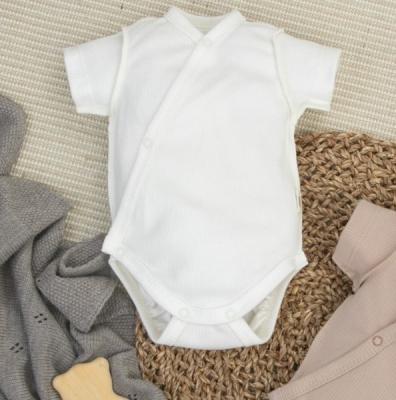 Боди с коротким рукавом на кнопках Капучино KiDi белый