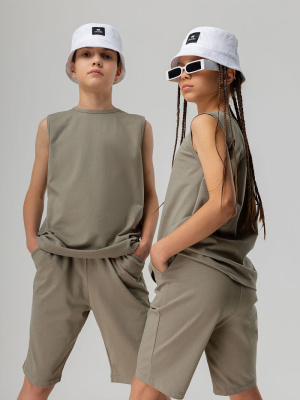 Майка + шорты Bodo серо-зеленый