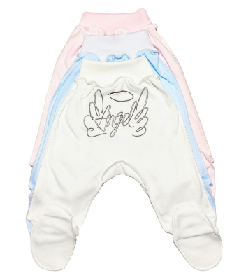 Ползунки под памперс на широкой резинке с принтом Кисса интерлок