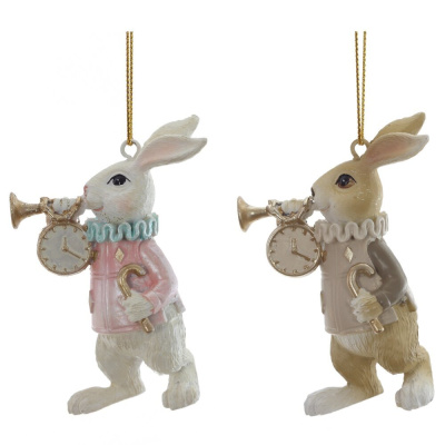 Фигурка декоративная подвесная "Заяц", L5 W3,5 H7,5 см, 2в.