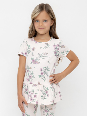 Блузка для девочки Crockid розовый полевые бабочки к553