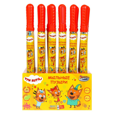 Мыльные пузыри Три Кота 120мл, кор.30*12*15,5см ИГРАЕМ ВМЕСТЕ 