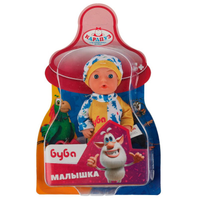 Пупс функц БУБА 15см, пьет, пис, бутылочка  КАРАПУЗ 