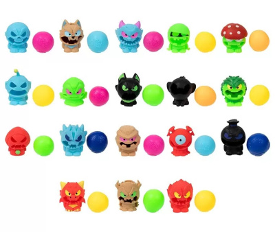 1TOY MONSTER BALL тянущиеся фигурки 5см с шаром внутри