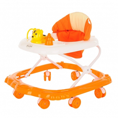Ходунки BAMBOLA ТИГРЁНОК (8 колес,игрушки,муз) 6 шт в кор (60*57*58) ORANGE WHITE Оранжевый