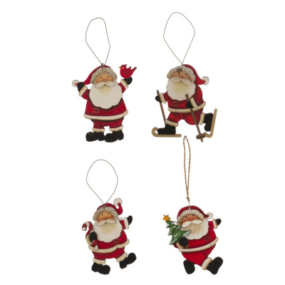 Изделие декоративное подвесное "Дед Мороз", L W1,5 H10,5 см, 4в.