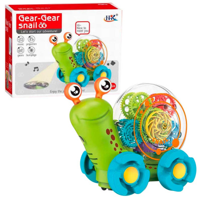Игрушка на бат. 659B Улитка с шестиренками, проектор, свет, звук в кор