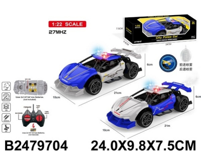 Машинка "Полиция" р/у, световые эффекты, М1：22, 2 цв. в ассорт., в/к 24*9,8*7,5 см