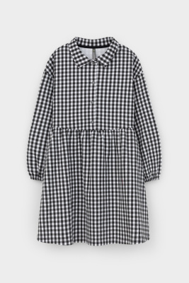 Платье Crockid серая клетка на белом к521