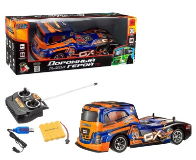 Машинка р/у "BeBoy" на аккум с заряд уст-вом USB, скорость до 25 км/ч, противоударный корпус, покрыш