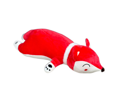 Лиса лежачая 80 см корал