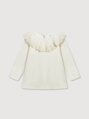 Лонгслив с воротником MIMILAV молоко