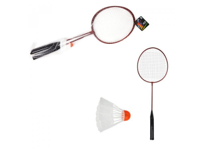 1toy бадминтон детский 2 х 22,5*43 см + 1 волан, сетка 