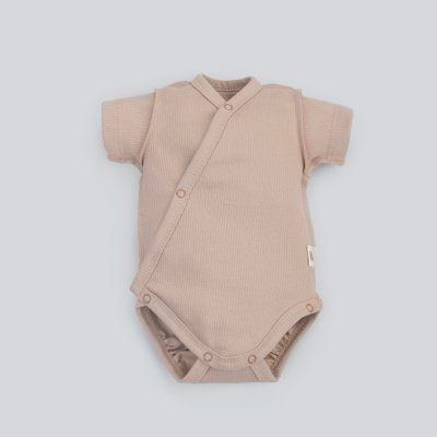 Боди с коротким рукавом на кнопках Капучино KiDi бежевый