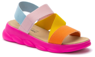 Босоножки для девочек CROSB оранжевый-розовый