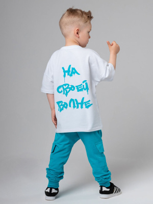 Футболка с коротким рукавом Bodo белый-голубой