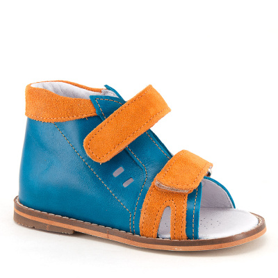 Туфли летние морская волна/оранжевый*