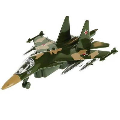 Модель металл свет-звук ИСТРЕБИТЕЛЬ 19,5 см, инерция, кор. Технопарк 