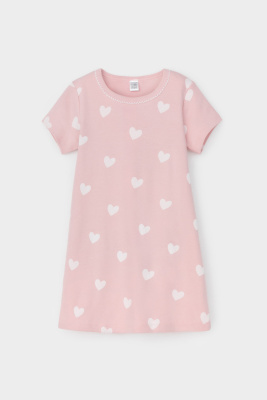 Сорочка ночная Crockid розовый жемчуг сердечки