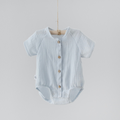 Боди с коротким рукавом Муслин KiDi голубой 