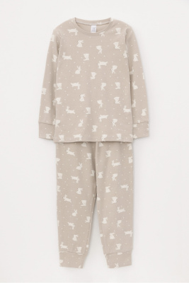 Пижама для девочки Crockid зайки на бежевом
